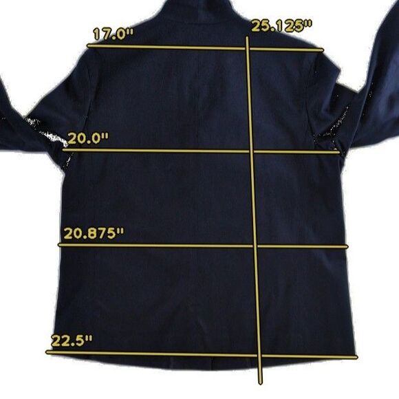 Jones New York Signature Navy Blue Blazer Size L Silver Snap Button Career - Picture 9 of 12